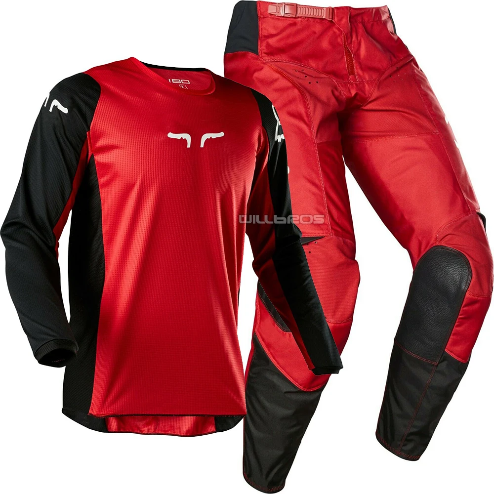 NAUGHTY FOX 180 Racing Prix Jersey Pant Combo MX Motocross Dirt Bike ATV UTV SX Off-Road Orange Men's Gear