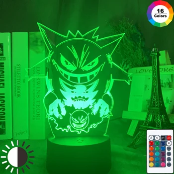 

Game Go Gengar Led 3d Night Light for Kids Bedroom Decor Cool Xmas Gift LED Lights Pocket Monsters 3d Night Lamp Gengar