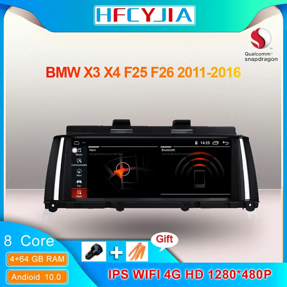 

WIFI 4G Android 10 Car GPS Navi Receiver For BMW F25 F26 2011-2017 8 Core 4+64GB IPS Touch Screen Player BT Carplay Google AUX