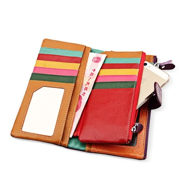 

Genuine Leather Wallets for Women Luxury Long Clutch 24 Card Slots High Capacity Window ID Purse Wallet with Zipper Coin Pocket