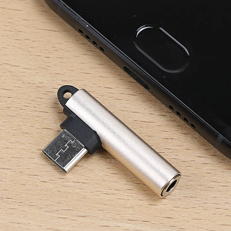 Кабель для наушников type-C до 3,5 мм USB C до 3,5 мм AUX адаптер для наушников для Xiaomi Mi для huawei mate 20 lite P20 Pro Htc - Цвет: Золотой