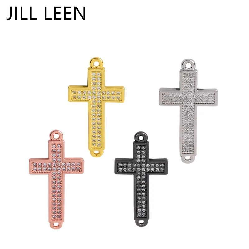 

New Shell DIY Cross of Jesus Discoveries Jewelry Making Encantors Copper Connectors Accessories For Handmade Christmas Bracelets