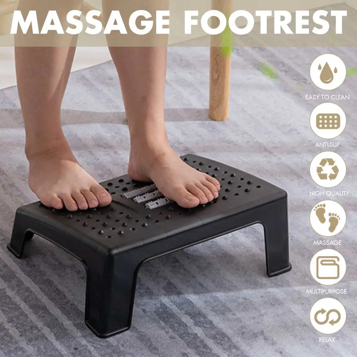 Footrest Under Desk Ergonomic Comfort Home Office Foot Stool