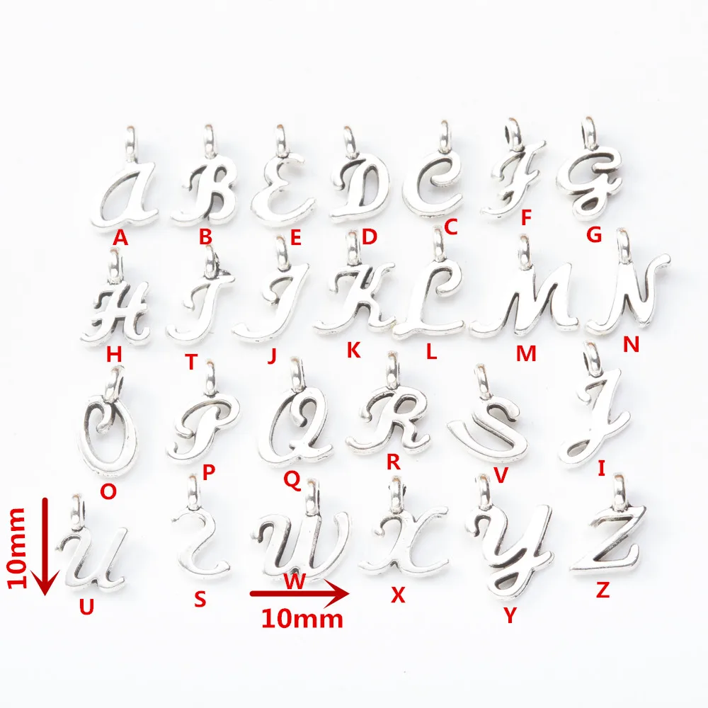 

78 pieces of vintage A-Z letter charms suitable for bracelet necklace DIY metal jewelry making