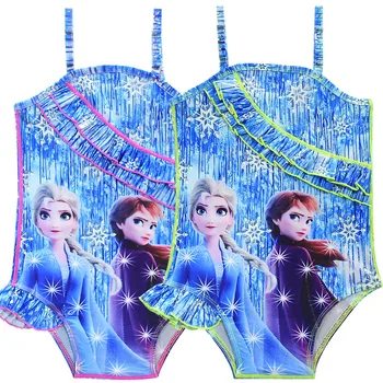 

Kid Beachwear for Girl Swimwear Dress Snow Queen Cosplay Summer Toddler Cartoon Swimsuit Bathing Suit Girls Swim Costumes