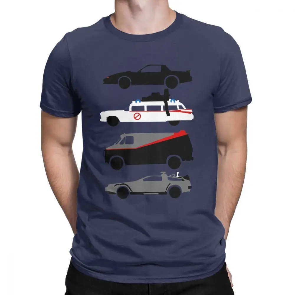 NavyBlue One yona Knight Rider Kitt Ghostbustears, мужские футболки, повседневные футболки с коротким рукавом и круглым вырезом, хлопковые топы 6XL - Цвет: NavyBlue