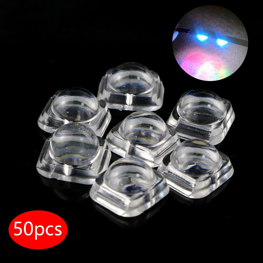 

50pcs/set LED Lens Reflector Collimator For 5050 SMD 30 60 Degree 10X8mm Convex Optical Lens Reflector Collimator