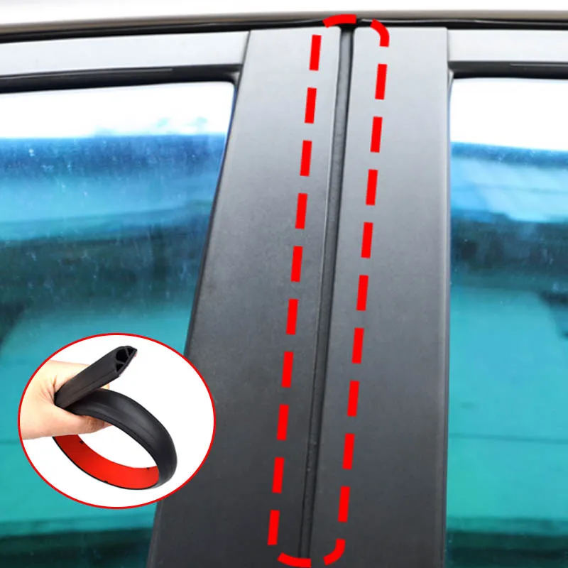 

2Pcs Car Door Rubber Seal Strip Filler Weatherstrip Edge Rubber Sealing For B Pillar Protection For Universal Car Accessories