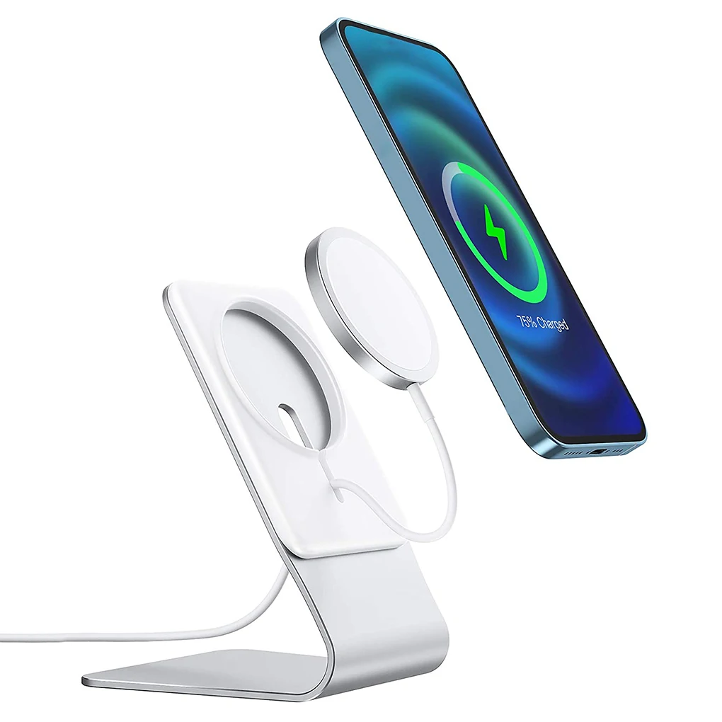 

Phone Charging Pad Aluminum Alloy Charging Dock 60 Degrees Wireless Phone Holder Stand Replacement for 12