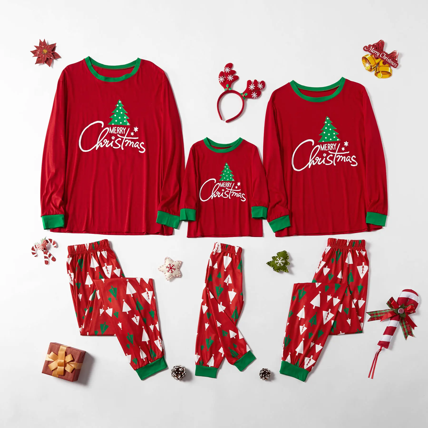 

2019 Family Matching Clothes Christmas Pajamas Father Mother Kids Sleepwear Outfits Family Pyjamas Sets Xmas Nightwear Look