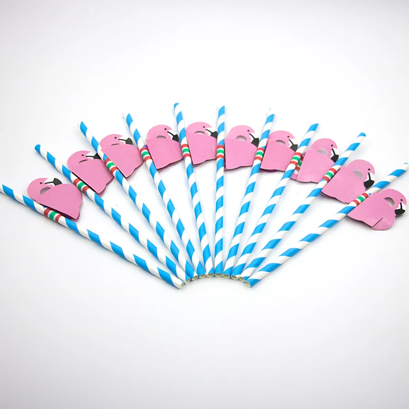 20 шт 3D Фламинго соломинки для питья Счастливого Рождества украшения Джунгли Бумажные соломинки для летнего бассейна вечерние принадлежности Свадебный декор для взрослых