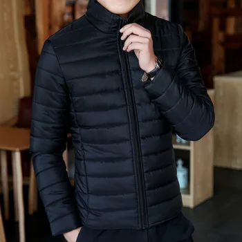 

Men's coat short stand collar cotton padded jacket keep warm and fit winter clothes thickened cotton padded men's clothes