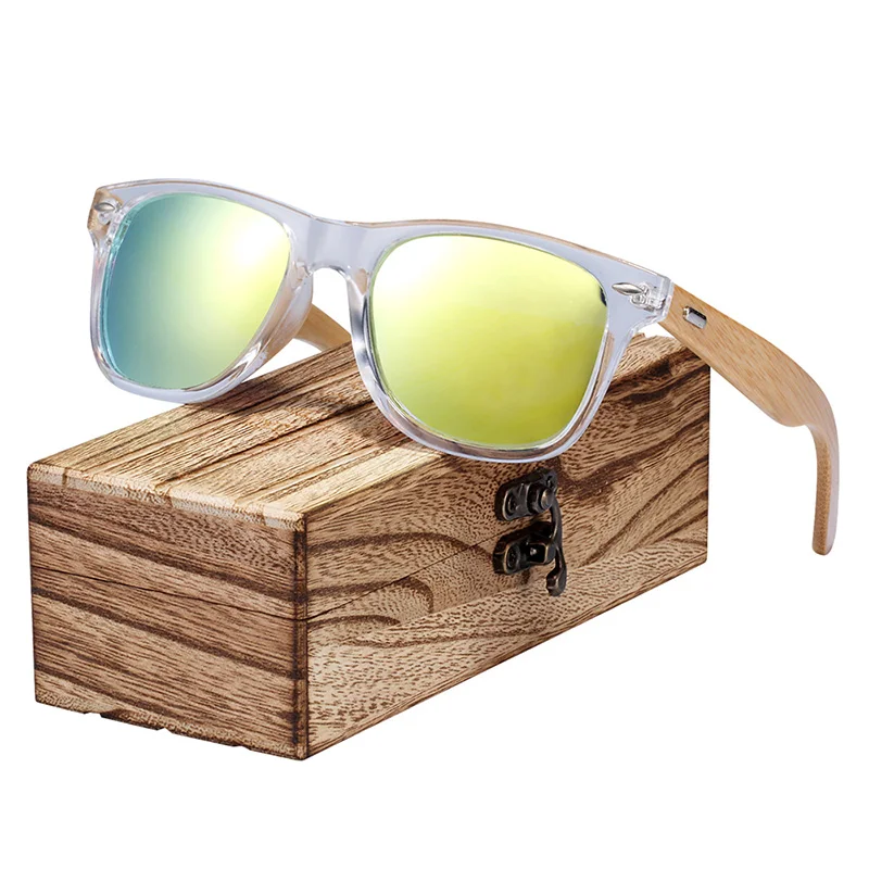 BARCUR деревянные прозрачные солнцезащитные очки Бамбуковые Поляризованные Солнцезащитные очки женские розовые очки мужские Oculos de sol