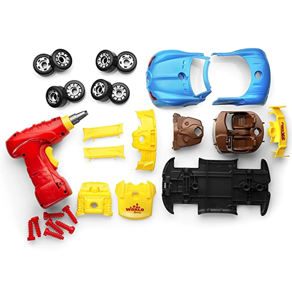 1 комплект, снимайте игрушечные гоночные автомобили, комплект для детей-Создайте свой собственный автомобильный комплект, строительный комплект с реалистичными звуками и огнями