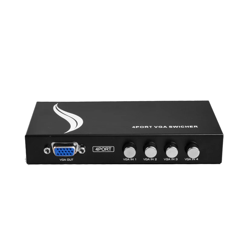 4 Port VGA Switch Video Manual Switcher Box 4 x 1 Selectors 4 PC In 1 Out