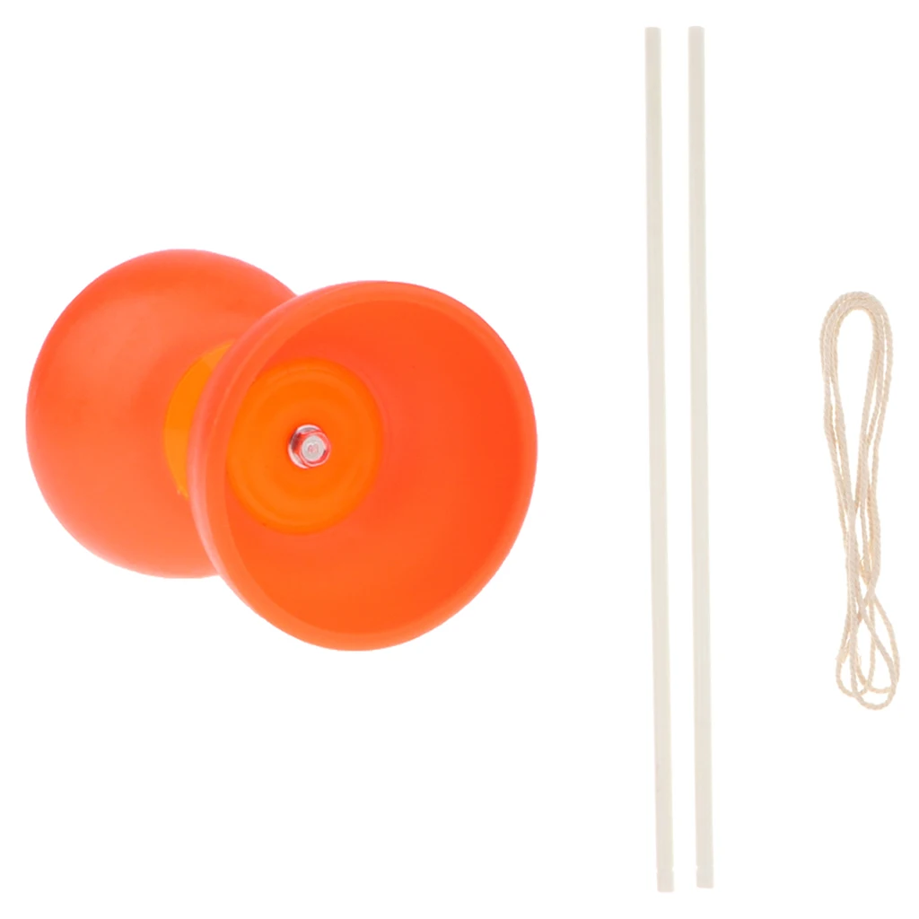 Пластиковая игрушка для жонглирования 1-Bearing Diabolo Yo-yo 2 ручки и 1 струна - Цвет: Оранжевый
