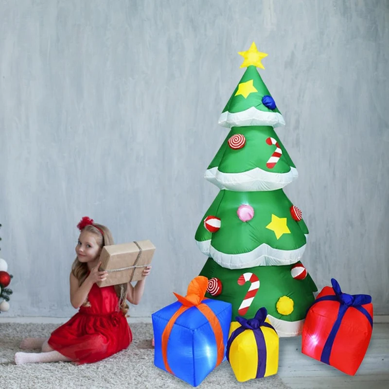 2,1 м высокая автоматическая надувная Рождественская елка, рождественские украшения для сада, домашний декор, вечерние принадлежности