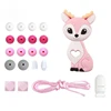 1set Silicone Beads Teether Rodent Food Grade BPA Free Fox Rabbit DIY Accessories Set Pacifier Chain Clips DIY Necklace Baby Toy 4
