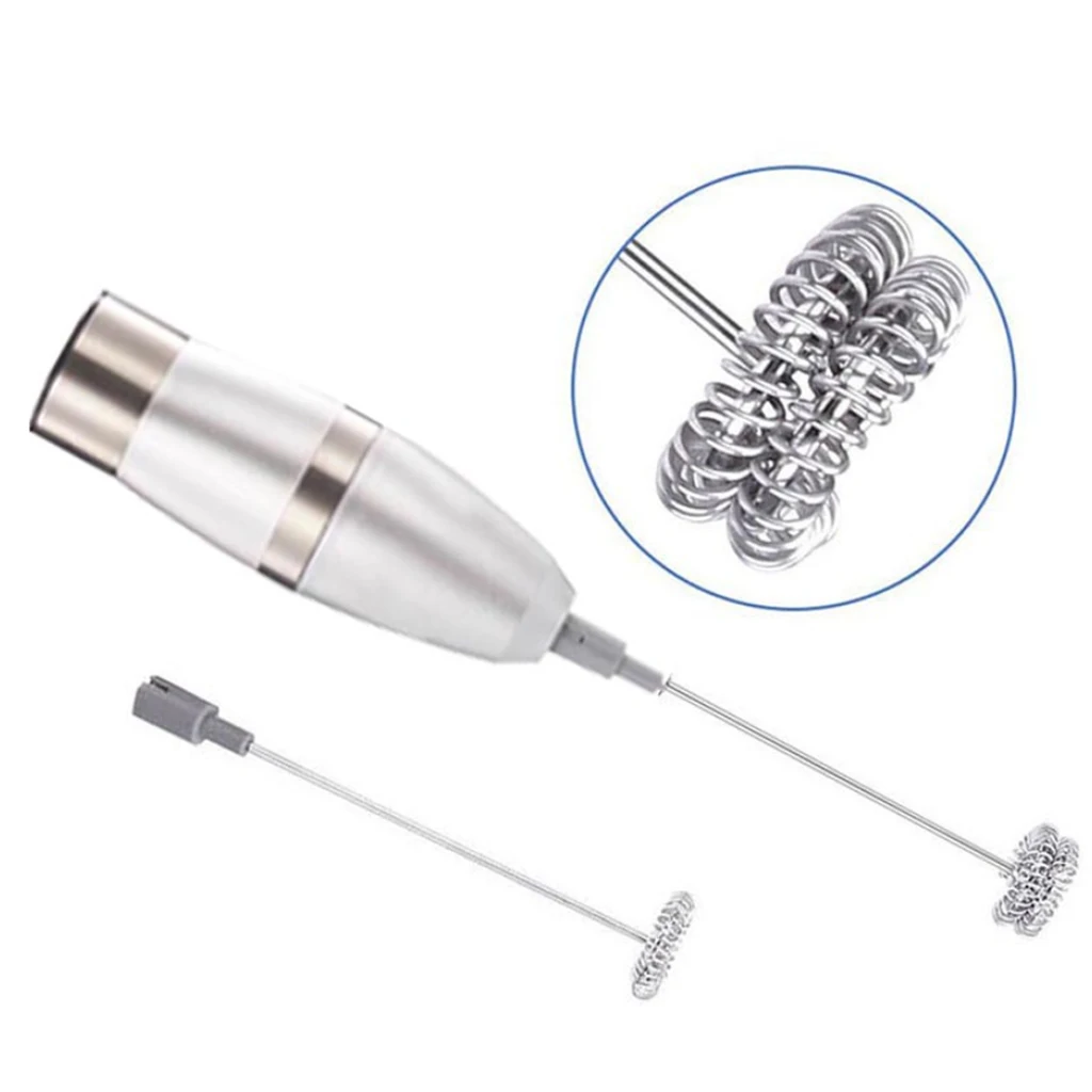 Battery Operated Electric Milk Frother Egg Beater, Handheld Cappuccino, Latte and Coffee Maker, Stainless Steel
