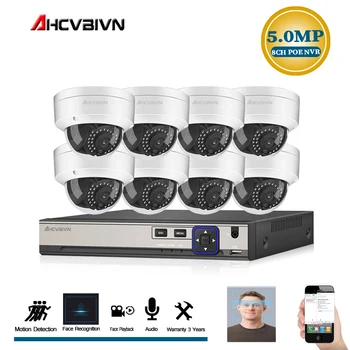 

Plug and Play 5.0MP HD 8CH POE NVR 24 IR Day Night indoor Outdoor Waterproof Security POE IP Dome Cameras CCTV System