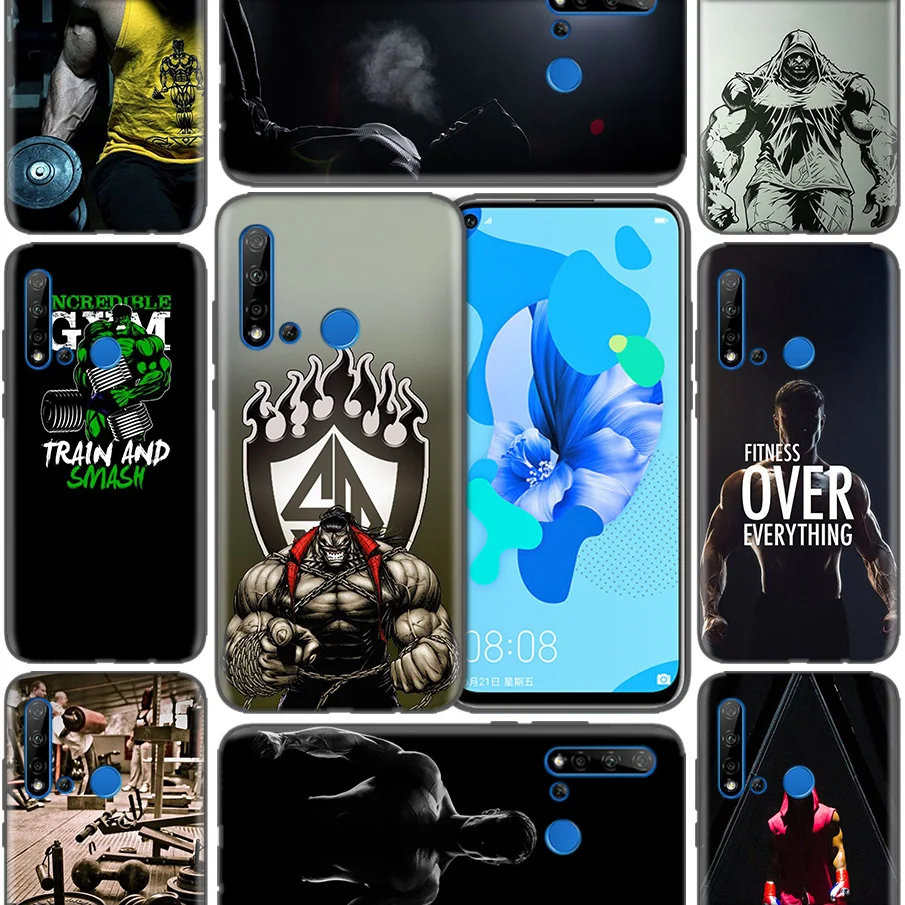 

Bodybuilding Gym Fitness Soft Phone Cases For Huawei P9 P10 P20 P30 Mate 10 20 30 Lite Pro P Smart 2019 2017 Cover Bags Coque
