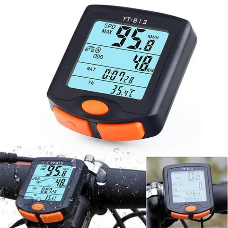 

BOGEER YT-813 Bicycle Computer Wireless Speed Meter Digital Multifunction Speedometer Waterproof Sports Sensors Bike Computer