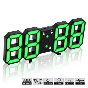 

Hot! 3D LED Wall Clock Modern Digital Wall Table Clock Watch Desktop Alarm Clock Nightlight Saat Wall Clock For Home Living Room