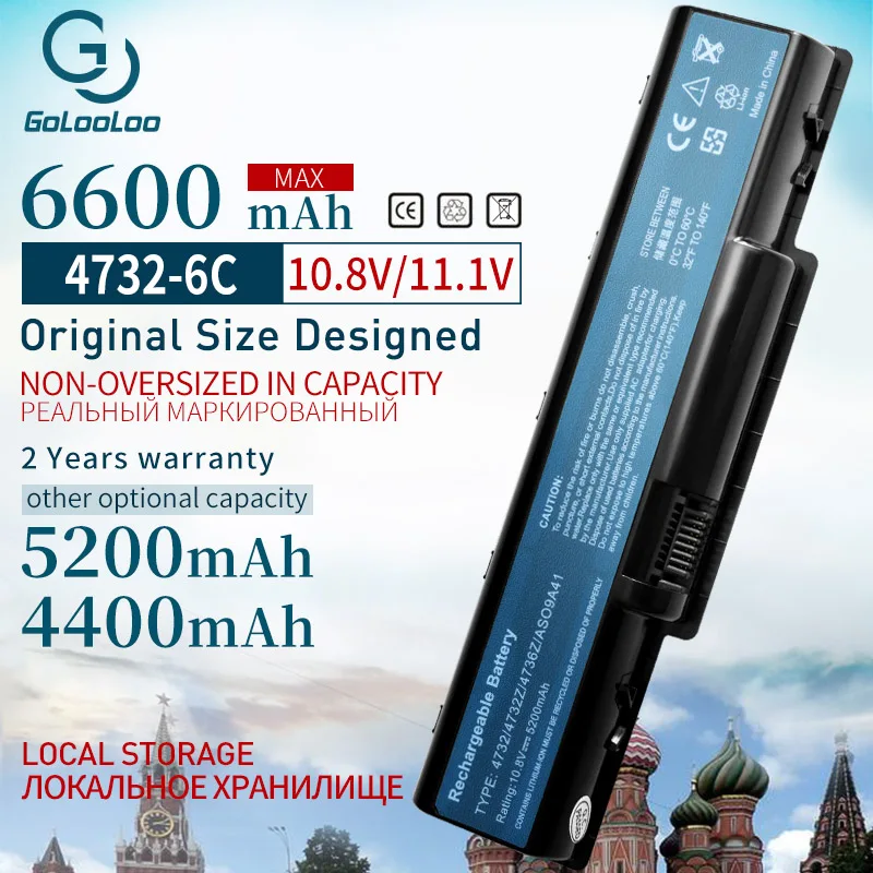 Новый аккумулятор Golooloo 6600 мАч 11 1 В для ноутбука Acer Aspire 4732 4732Z 5732ZG AS09A31 AS09A41 AS09A56 AS09A61