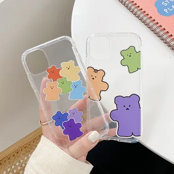 

cartoon bear case Soft Silicone Transparent Shockproof Phone Case For iPhone X XS Max Xr 11 pro 8 7 Cartoon Clear case