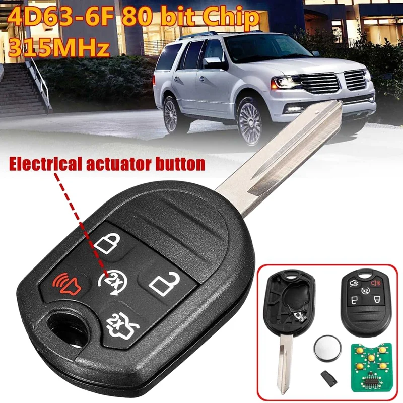 5 кнопок дистанционного брелока с 4D63-6F 80 бит чип 315 МГц CWTWB1U793 для Ford Edge Fusion для Lincoln MKS MKX
