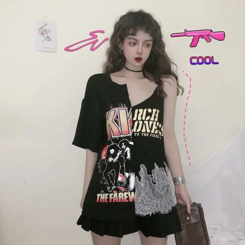 NiceMix прелестные женские корейский стиль лоскутные футболка s Harajuku стильная