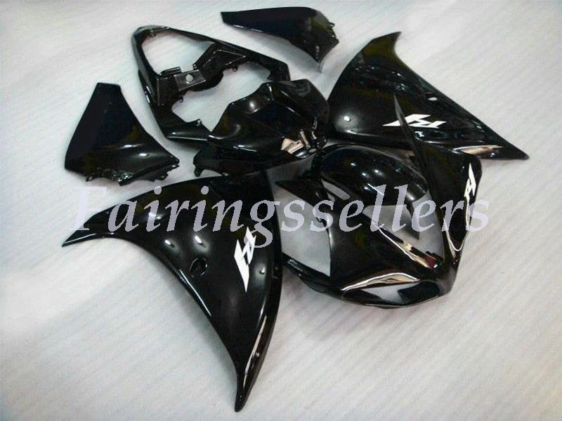 Black GLOSS 4 бесплатные подарки ABS полном баке обтекатель, пригодный для Yamaha YZF1000 R1 2009 2010 2011 2012 YZF R1 обтекатели комплект серебристо-белый - Цвет: Black GLOSS