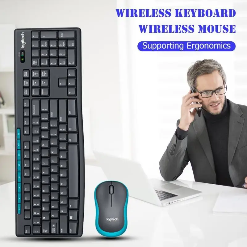 Беспроводная usb-клавиатура logitech MK275 1000 dpi, оптическая эргономичная мышь, Фотоэлектричество с мультимедийной функцией, набор комбинаций клавиш