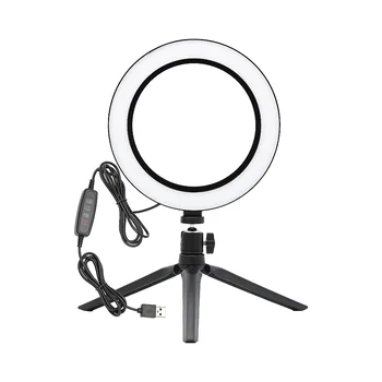 

Photography LED Selfie Ring Light 16CM 21CM Dimmable Camera Phone Ring Lamp With Table Tripod Stand For Makeup Video Live Studio