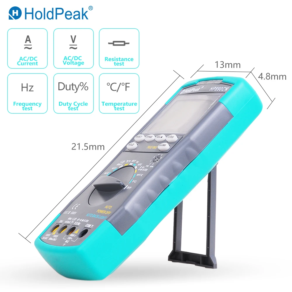 Стабильный цифровой мультиметр с ЖК дисплеем HoldPeak HP890CN максимальное напряжение