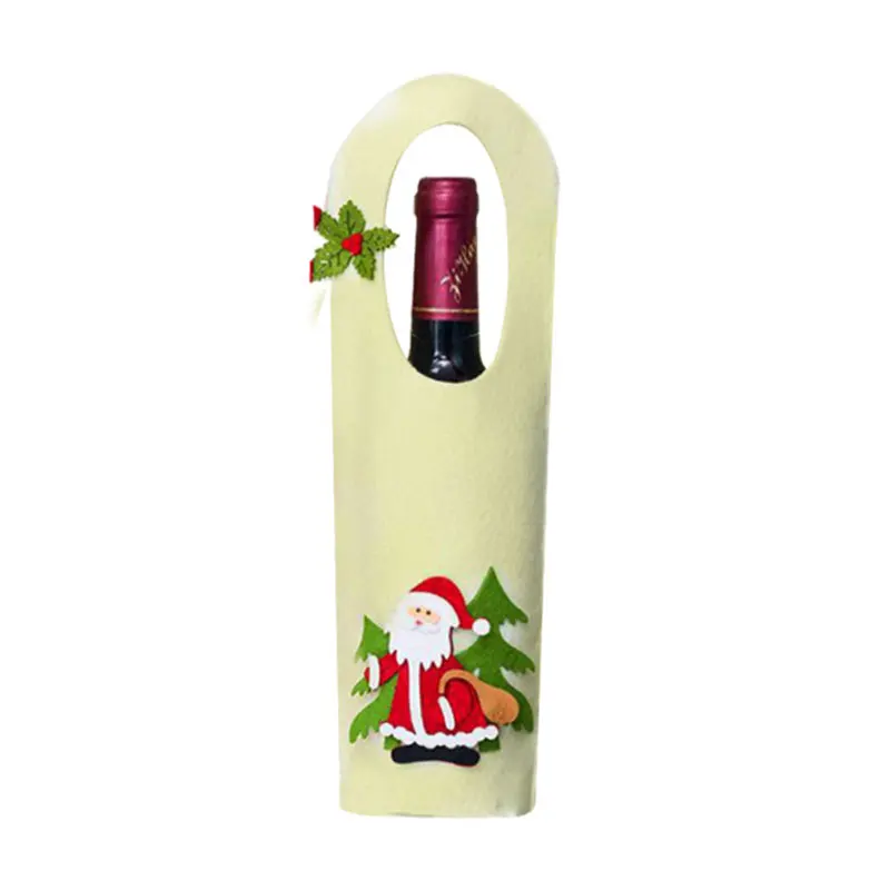 Год Navidad Рождественская винная бутылка пылезащитный чехол рождественские Natal Noel рождественские украшения для домашнего ужина вечерние украшения - Цвет: Beige