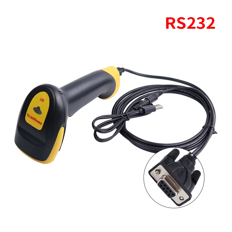 ScanHome BarCode Scanner USB / RS232 Handheld Barcode Scanner 1D / 2D QR PDF417 Barcode SH-410 