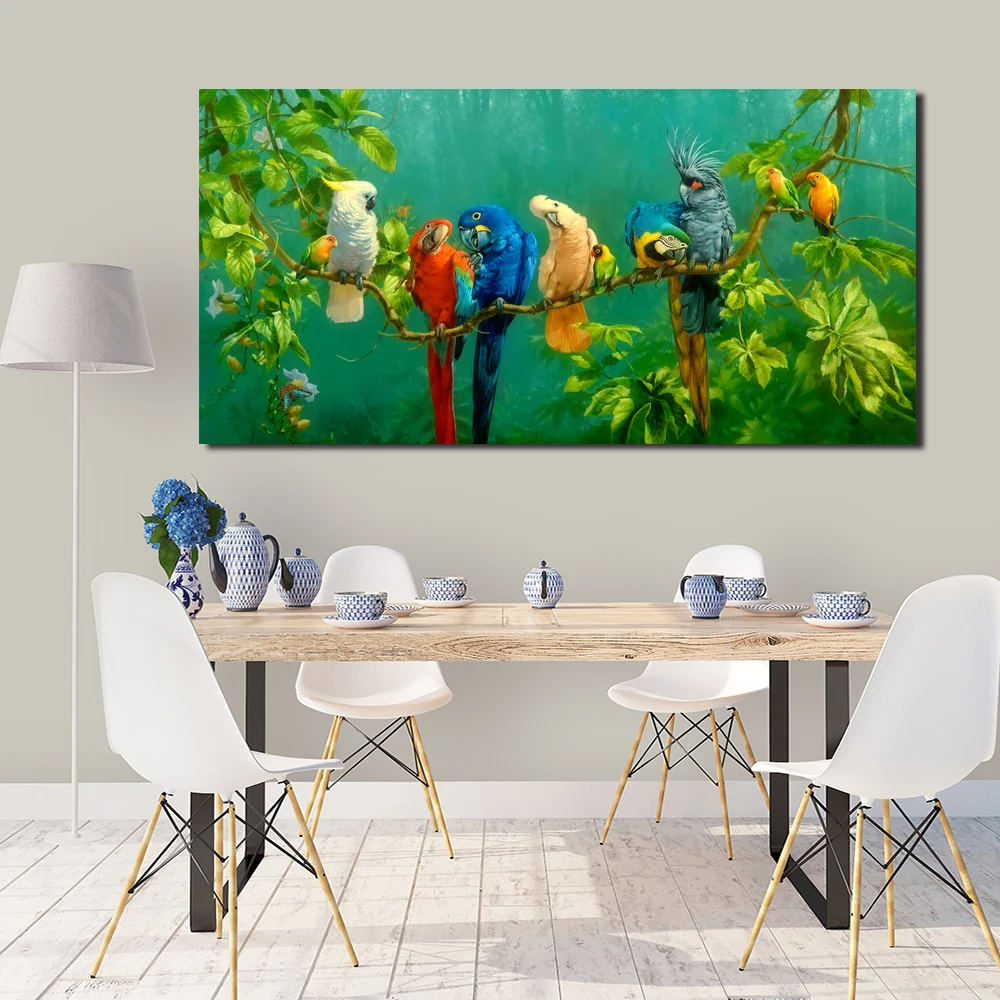 Картина холст картина стены искусства картина разноцветный попугай животных Печать гостиной современная декоративная печать плакат