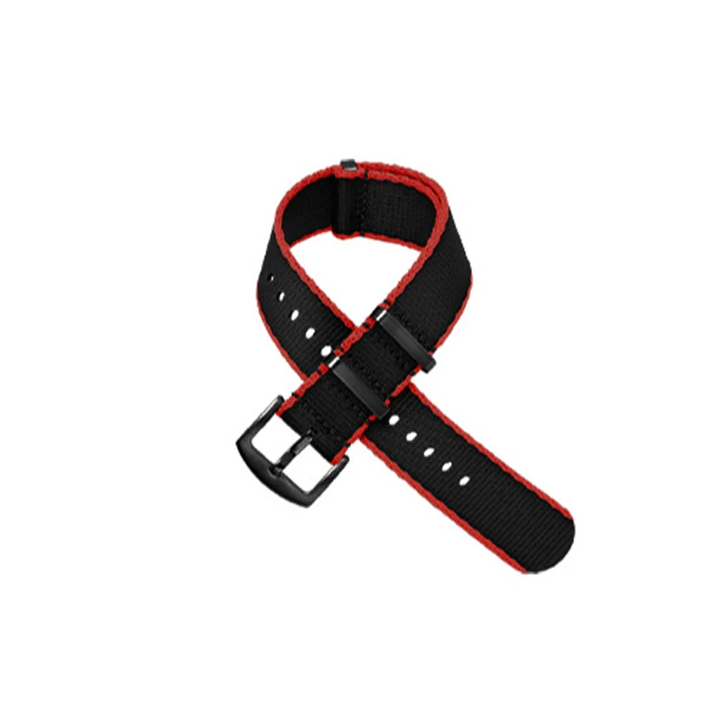 black red side Высокое качество, 20 мм, 22 мм, нейлоновый ремень безопасности, ремешок для наручных часов Nato, ремешок для военных часов James Bond, сменные Ремешки для наручных часов# C - Цвет ремешка: black red side