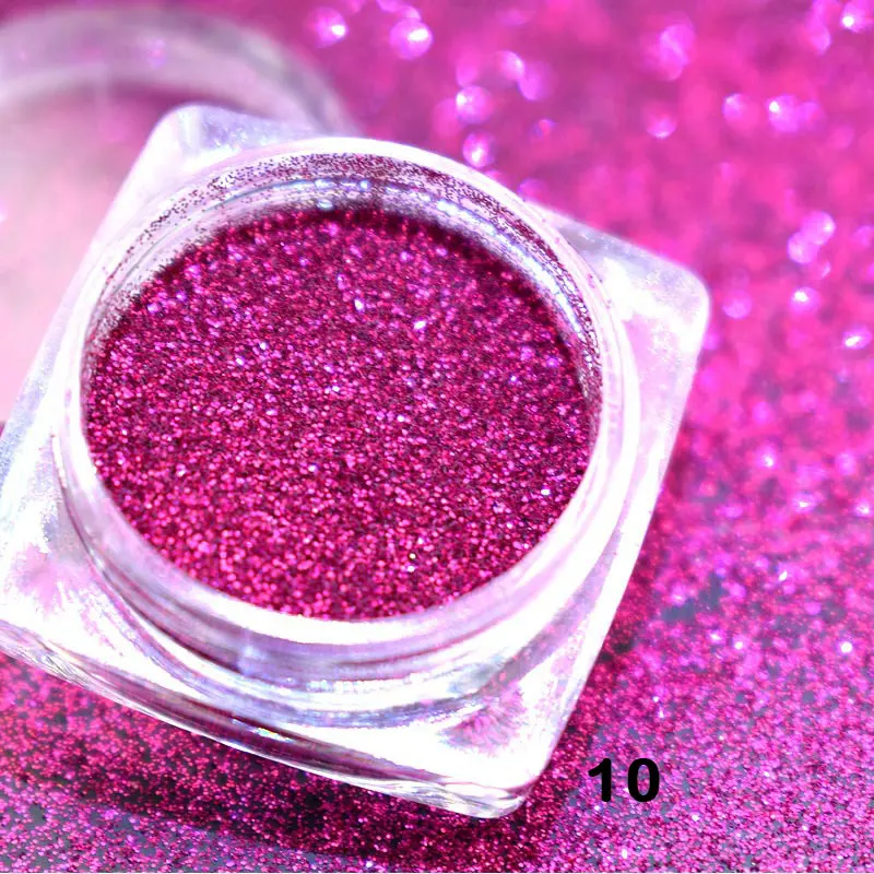 1 коробка для ногтей зеркальный блеск порошок металлический блеск Цвет УФ-гель для дизайна ногтей Полировка хромированные хлопья пигментная пыль украшения Маникюр - Цвет: 10