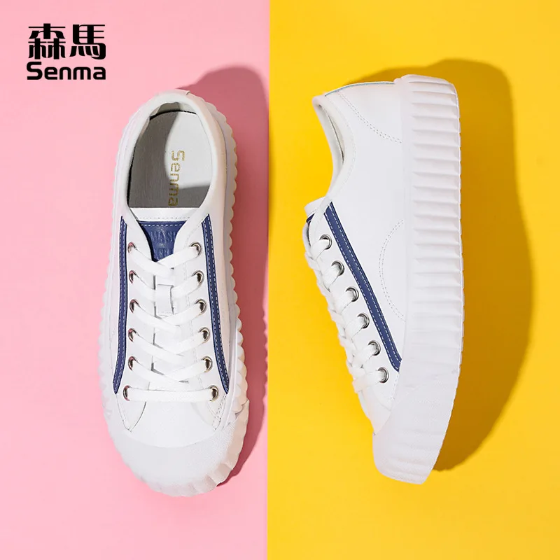 

Semir White Shoes Women's Leather Versatile Flat Top Shoes Children New Style Spring Students Literature And Art Fresh Casual Sh