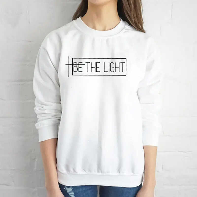 Ceny Bądź jasna koszulka dla kobiet bluza i bluzy sweter Crewneck długi rękaw Harajuku Streetwear bluza damska Christian odzież topy