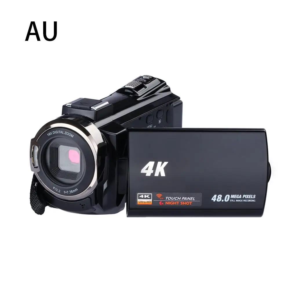 Цифровая HD видеокамера 4K WiFi Ultra 1080P 48MP 16X зум видеокамера+ микрофон+ широкоугольный объектив для домашнего использования видеокамера