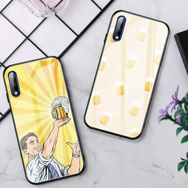 

Yellow Drink Beer Glass Phone Case Fundas for Huawei P20 Pro P30 Lite Mate 9 10 20 Pro Nova 3i 5 3E Cover Accessories