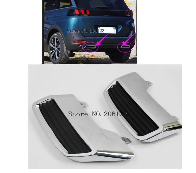 Для Peugeot 3008 5008 Allure 2017 2018 выхлопная труба глушитель накладка 2 шт. Стайлинг