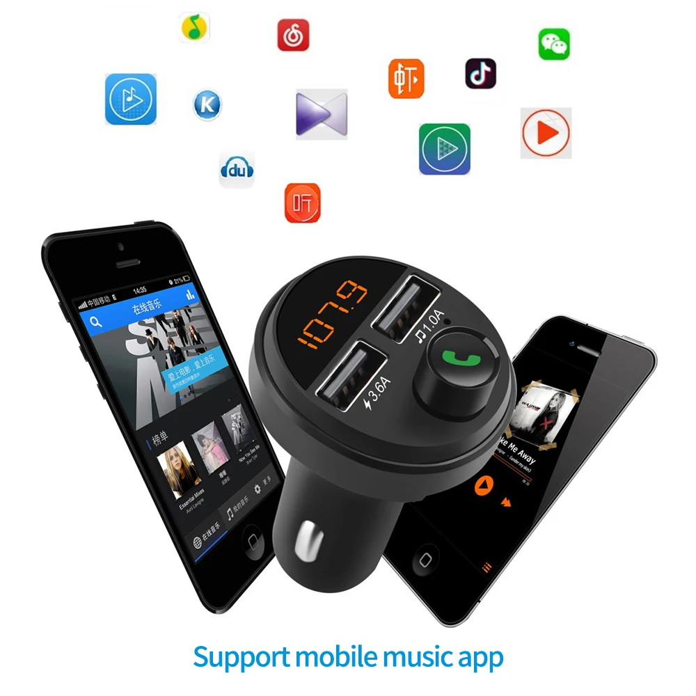 Беспроводной автомобильный комплект громкой связи Bluetooth 5 0 fm передатчик