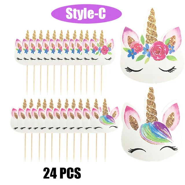 24pcs-lot-Smiley-unicorn-Cupcake-Wrappers-Toppers-Kids-Party-Birthday-Decoration-Cake-Cups-12-wraps-12.jpg_640x640