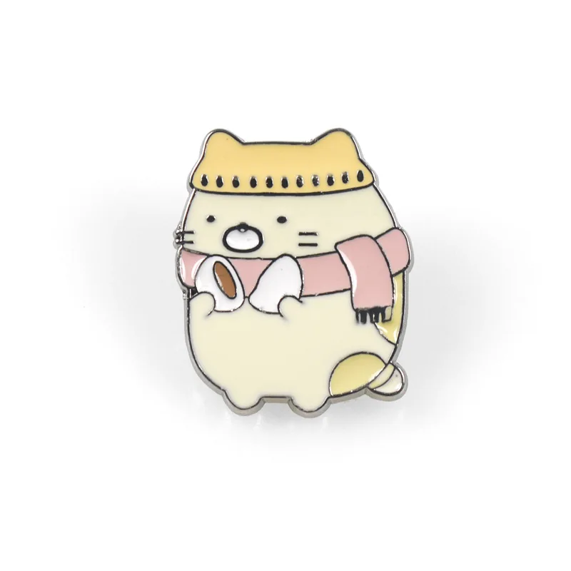 Аниме-Броши для женщин Sumikkogurashi, металлическая брошь для девочек, Мультяшные милые булавки, значок, шаль, булавка в Корейском стиле, винтажные аксессуары Broszka