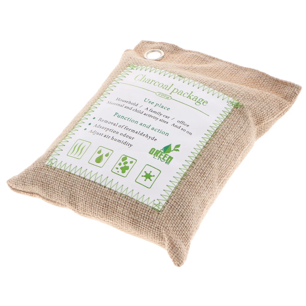500g Natural Air Purifying Bag Bamboo Charcoal Air Freshener, Deodorizer, Odor Eliminator, Odor Absorber For Cars and Closets