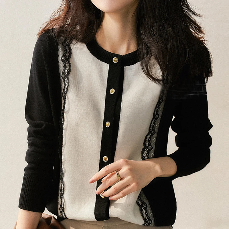 

Вязаный свитер с длинным рукавом, женские пуловеры, кардиган, женский свитер, Модный женский свитер, зима 2024, женский свитер, одежда E801